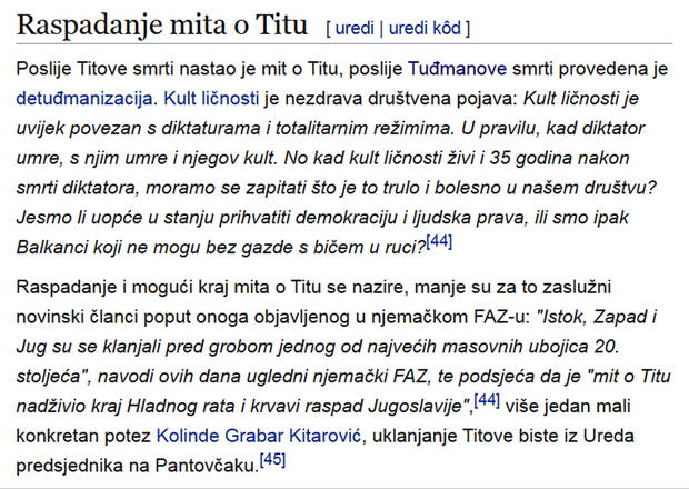 Teza o Titu potkrijepljena citatom s portala dnevno.hr (Foto: Screenshot)