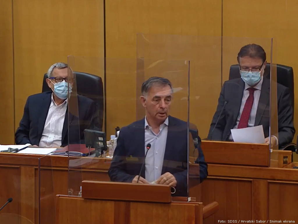 Foto: SDSS / Hrvatski Sabor / Snimak ekrana milorad pupovac sabor