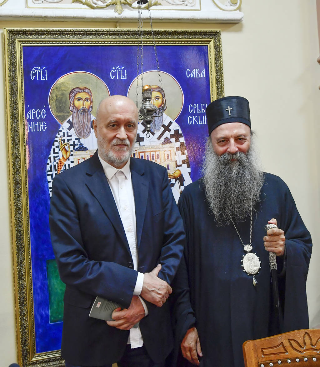 Patrijarh srpski gospodin Porfirije i Nenad Grujicic na jubilarrnom 50. Brankovom kolu