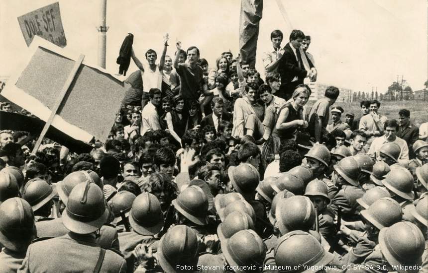 Studentske demonstracije u Beogradu 1968 | Foto: Wikipedia