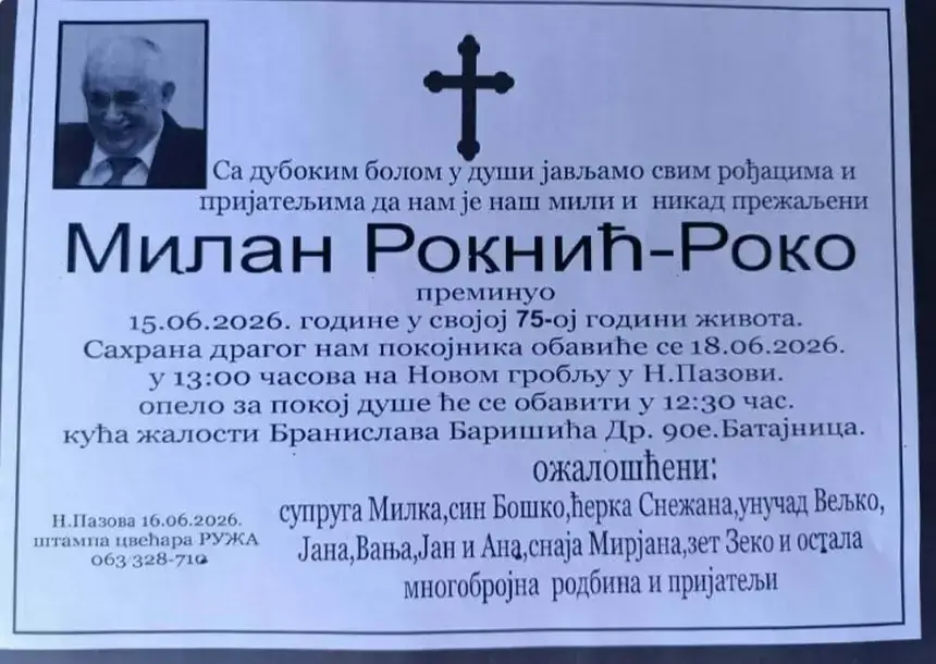 Napustio nas je Milan Roknić - Roko
